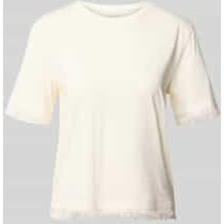 T-shirt van linnen met franjes