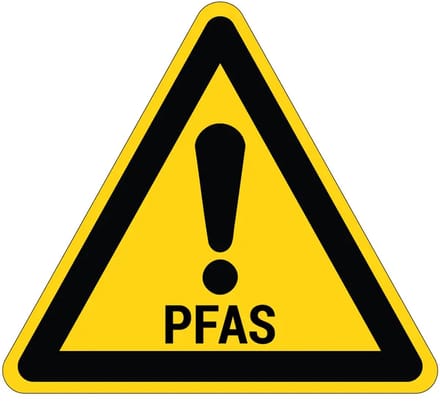 PFAS waarschuwingssticker | 10 cm