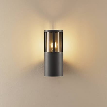 Deko-Light Facado II buitenwandlamp, grijs/smokegrijs Ø 11 cm IP65 metaal