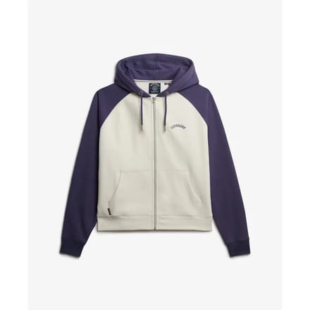 Dames hoodie met rits en logo en raglanmouwen Superdry Essential