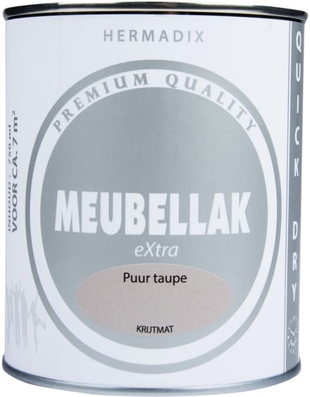Hermadix Meubellak eXtra - Dekkend - Krijtmat Puur taupe