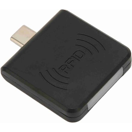 Lecteur de carte à puce portable RFID 125 kHz, interface type C, noir noir