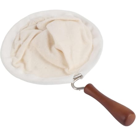Herbruikbare Flanellen Doek Handgemaakt Koffiefilter Zeef met Houten Handvat (Groot) Large white