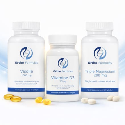 Dagelijkse Basis Pakket – Vitamine D3, Triple Magnesium & Omega 3 Visolie – Immuunsysteem, Hart & Botten