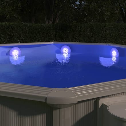 vidaXL - Zwembadlamp - dompelbaar - drijvend - LED - met - afstandsbediening - wit