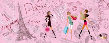 Fotobehang - Paris Style 375x150cm - Vliesbehang