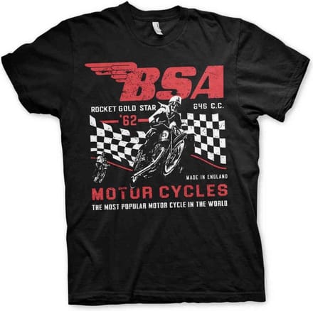 BSA Heren Tshirt -XL- Rocket Gold Star Zwart