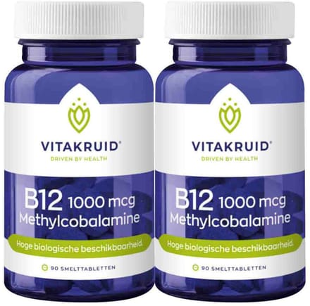 Vitakruid - B12 Methylcobalamine 1000 Mcg - 2 x 90 tabletten - Voordeelverpakking