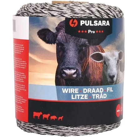 Pulsara Schrikdraad Pro 400m Wit – Geleidend Draad Voor Vee En Paarden