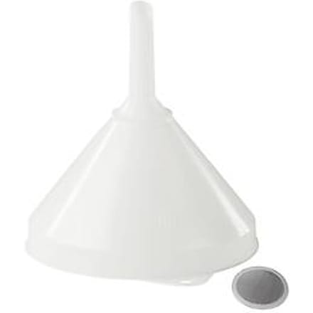 Universele trechter, Ø 208 mm, polyethyleen (HDPE), voedselveilig, met zeef en overlooprand