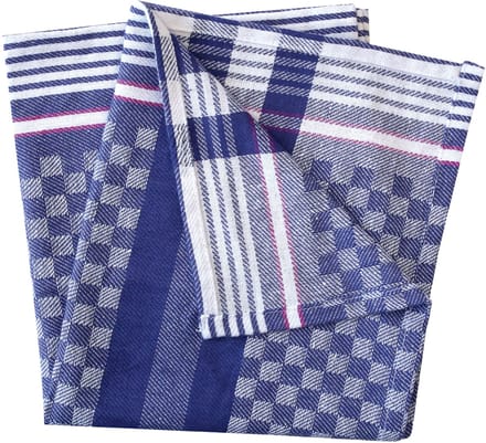HYGOSTAR theedoek, blauw-wit geruit, 240 g/m2