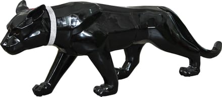 In & Out Deco Panter fiberstone lang 143 cm decoratief hoogglans zwart