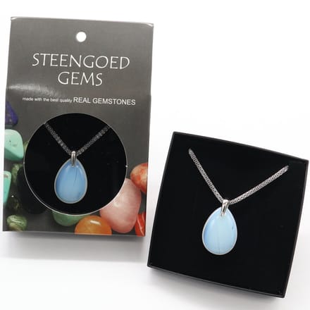 Gemstone ketting Opaal glas (Opaliet)