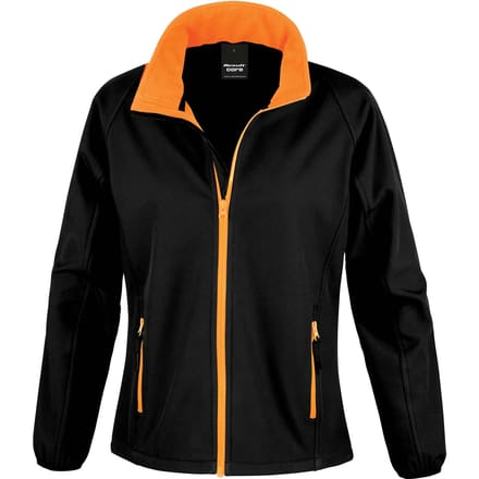 Result Women´s Printable Soft Shell Jacket RT231F - Black/Orange - L