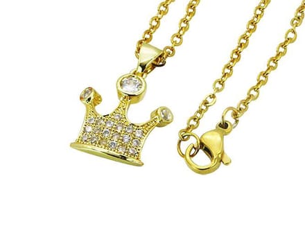 Amanto Ketting Diese G - 316L Staal - Kroon - 16x15mm - 45cm