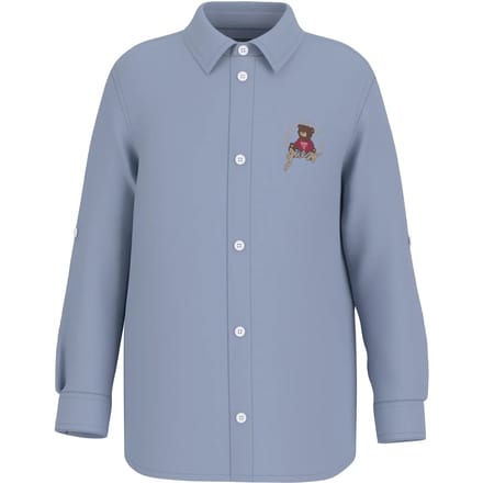 Verstelbare lange mouwen kind shirt Guess Oxford pure white