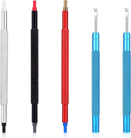 Set van 5 Horlogemaker Reparatietools, Handverwijderaar, Druktool, Leverpuller en Accessoires voor Horloges