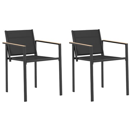 vidaXL - Tuinstoelen - 2 - st - Zwart - en - Anthraciet - Textileen - stof