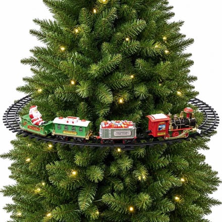 Gerimport - kersttrein - voor om de kerstboom - 88 cm - 34-dlg - met licht en geluid