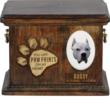 Dogo Argentino - Gepersonaliseerde urn voor hondenas met gravure