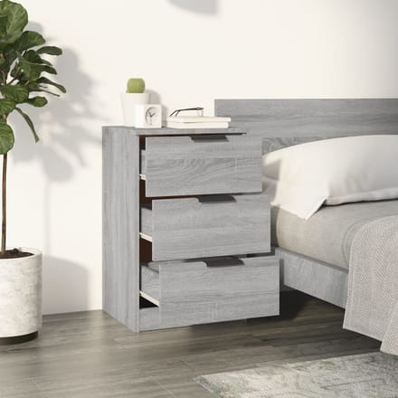 vidaXL - Nachtkastje - 40x36x65 - cm - grijs - sonoma - eikenkleurig