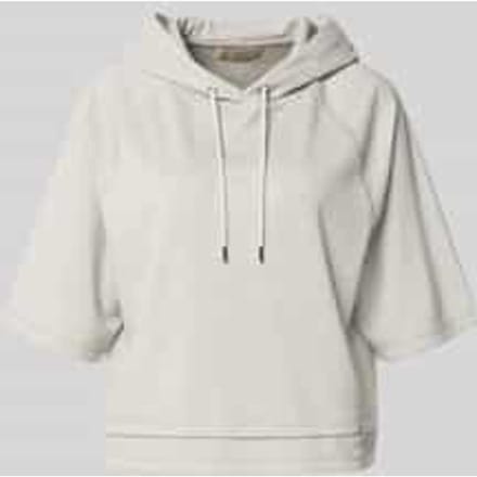 Hoodie met viscose, in halfmouws design