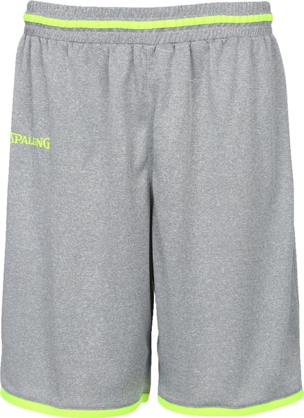 Spalding Move Basketbalshort Heren - Grijs Gemeleerd / Fluogeel | Maat: S