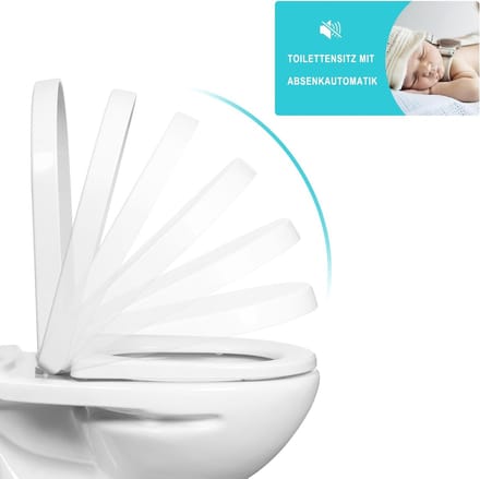 Toilet lid Quick-Release Function - Toilet Seat Softclose Closing Mechanism - Toilet Seat Duroplast/