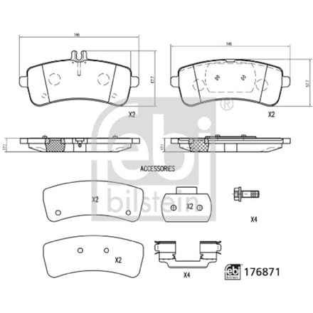 Remblokset FEBI BILSTEIN 176871, achter