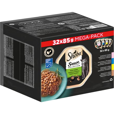 32 x 85 g - Sauce Love Sheba Variaties in Kuipjes