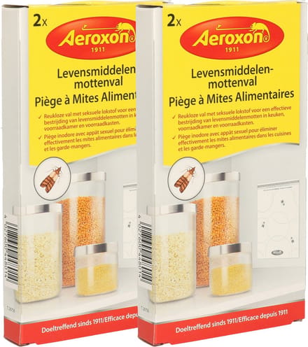 Levensmiddelenmottenval - 4x - transparant - karton - mottenval feromoon