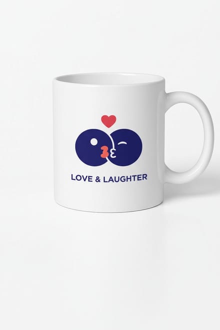 Liefde & Lachen Mok | Kus Emoji Design | Romantisch Keramisch Cadeau