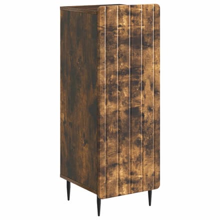 vidaXL - Dressoir - Gerookt - eiken - 34,5 - x - 33 - x - 92 - cm - Bewerkt - hout