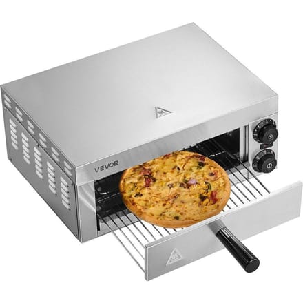 Four à pizza électrique de comptoir 12  1500W Température réglable Minuteur 0-120 min