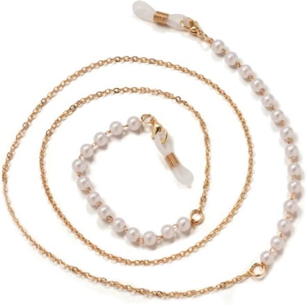 Eyezoo® brillenketting - Parel Look & Goud Kleur - Pareltjes