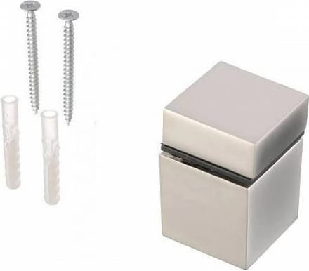 GTV - Plankendrager - Chroom/Satijn - Hout/Glas - 2 Stuks