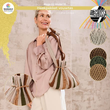 Haakpakket vouwtas met The Core – Model 10 – Bags 02 | Lana Grossa-multikleur