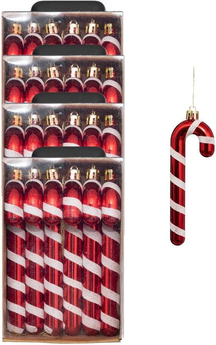 Feeric lights and christmas kersthangers zuurstokken 24x -plastic- 14cm
