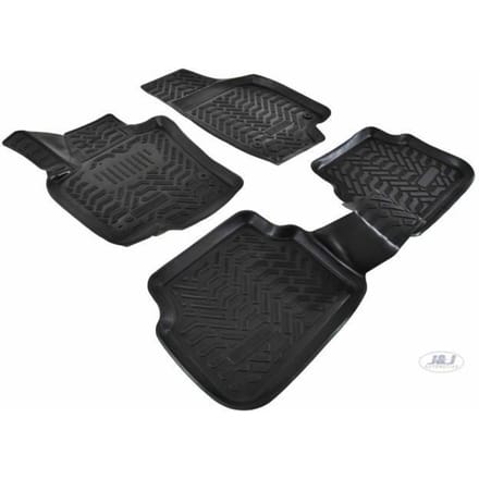 Tapis de sol en caoutchouc - 3D EXCLUSIVE - Tiguan 2007-2015 - 4 pièces - Sur mesure - Noir
