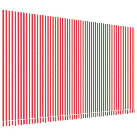 vidaXL - Vervangingsdoek - voor - luifel - 600x350 - cm - polyester - rood - en - wit