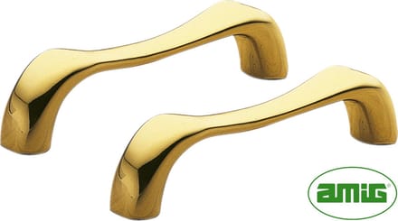 AMIG Luxe Handgreep Meubelgreep – Hartafstand 76mm - 2 stuks - Gepolijst Messing - Goud