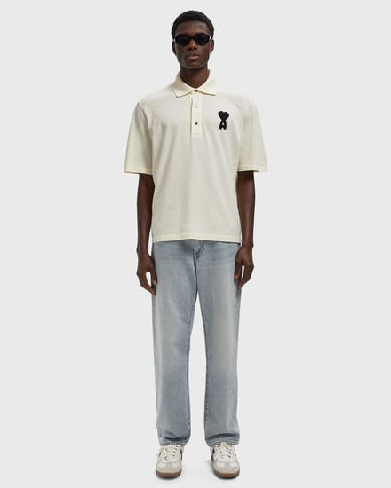 BOXY FIT POLO WITH AMI DE COEUR KNITTED PATCH