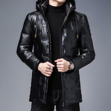 Donsjack Heren Middellang Winter Koreaans Jeugd Plus Size Afneembare Capuchon Mode Casual Jas 4XL black