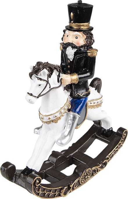 Clayre & Eef Kerstdecoratie Notenkraker 18 cm Zwart Kunststof