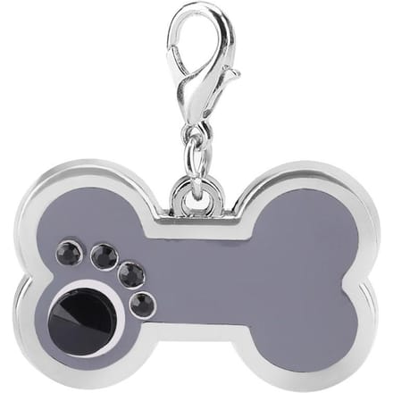 Legering Huisdier ID Tag Hond Kat Dier Naam Identificatie Hanger Botvorm (Grijs) Gray white