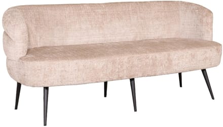 Eetkamerbank met armleuning Quinn 180cm taupe chenille eetbank
