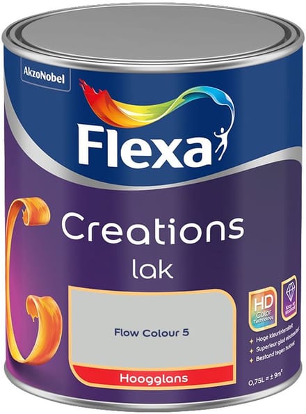 Flexa - Creations Lak Hoogglans - Flow Colour 5 - Mengverf - 750 Ml