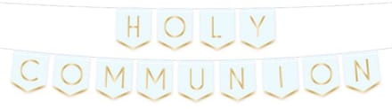 Communie Slinger lichtblauw en goud Holy Communion 2,5 m
