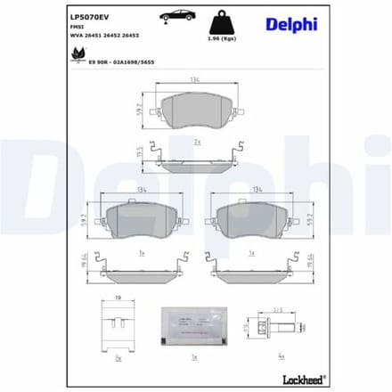 Remblokset, schijfrem DELPHI LP5070EV