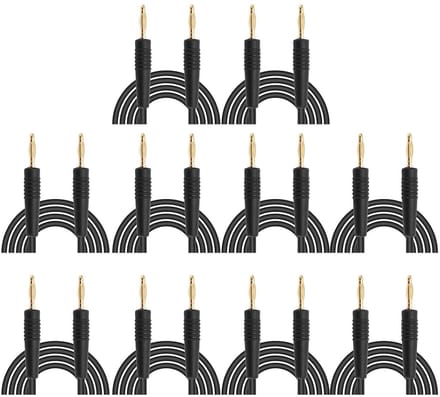 Bananenstekker Meetsnoer - Testkabel Messing - Elektronisch Testen - Premium Messing Constructie - 044 mm² - Zwart